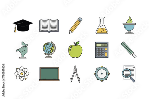 education icons set vector illustration 