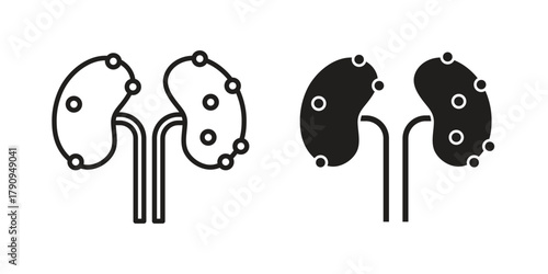 Foto Kidney disease icon Illustrations, thin line symbol - editable stroke
