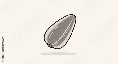 Sunflower Seed Illustration Depicting Nutritional Elements In A Minimalistic And Modern Style
