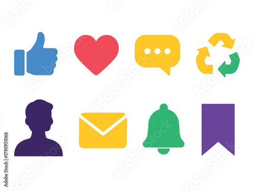 Social interaction icon pack vector