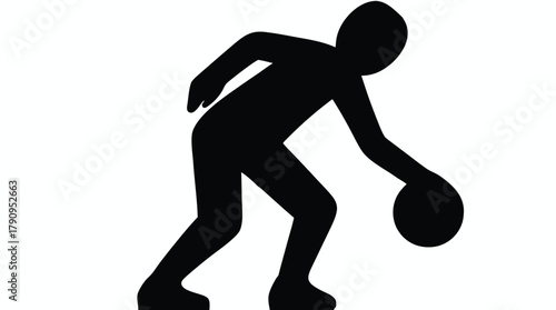 "Basketball Dribbling Silhouette Icon – Free Sports Vector Graphic for Players, Coaches, Training, Team Logos, and Fitness Designs"