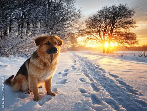 animal tracks in fresh snow