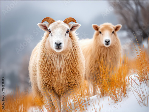 Sheep in the snow