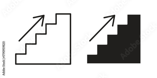 Bild auf Leinwand Stairs icon Illustrations, thin line symbol - editable stroke