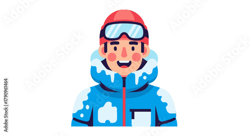Snowboarder Ready to Tackle the Slopes with Colorful Winter Gear and Positive Attitude