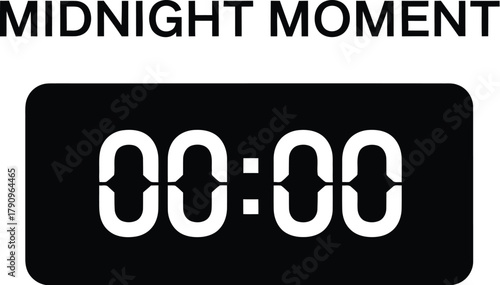 Midnight moment clock, representing the transition to a new day or a significant event
