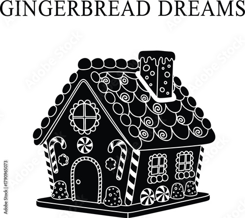 Gingerbread house illustration, evoking dreams of holiday baking and sweet treats
