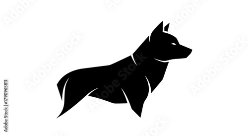 Silhouette of Majestic Wolf: A striking silhouette of a strong wolf against the plain, capturing its proud stance and sharp features. 