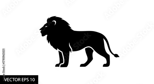Majestic Lion Silhouette: A powerful silhouette of a lion, showcasing its iconic mane and regal posture. 