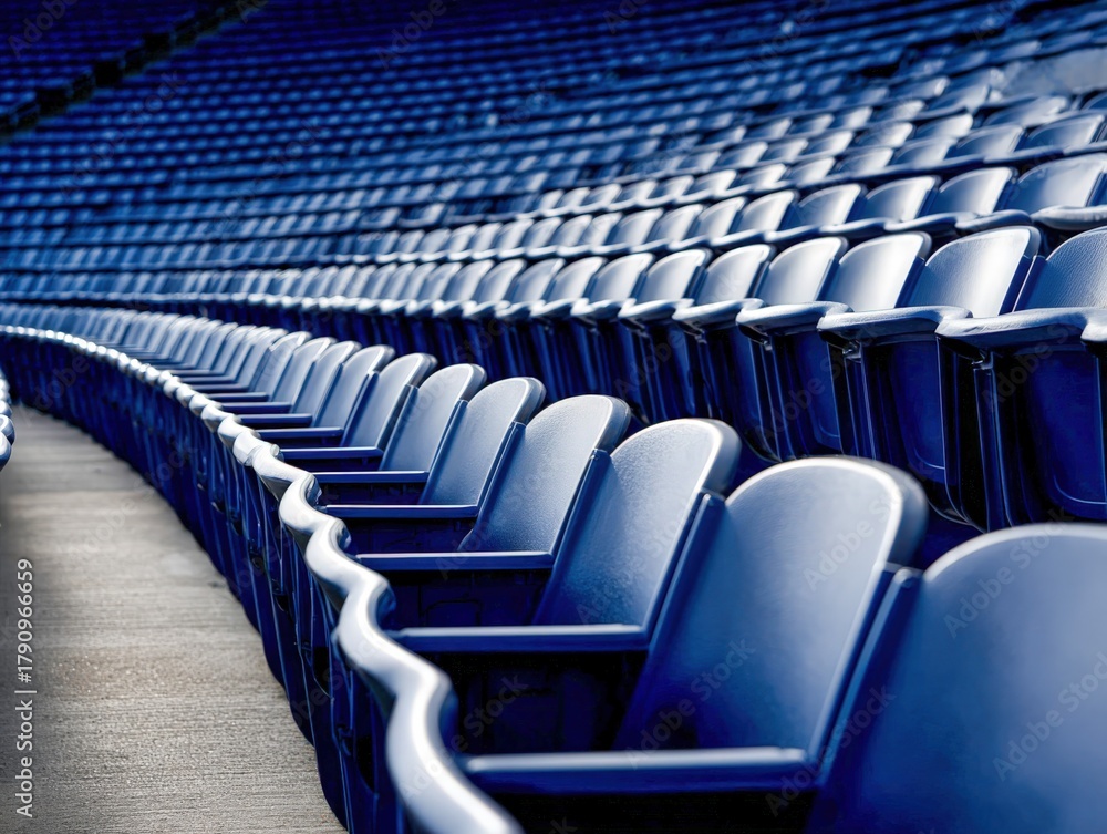 Fototapeta premium Stadium seating arranged in neat rows before a sports event
