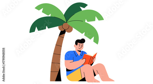 Relaxing Under A Palm Tree While Reading A Book Is A Perfect Summertime Activity