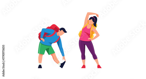 People Exercising Together Before Or After Outdoor Adventure Activities On A Black Backdrop