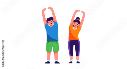 People Stretching Arms Silhouetted Against Black Background Preparing For Exercise