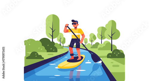 Paddleboarding Adventure: Navigating Serene Waters and Embracing the Natural Landscape