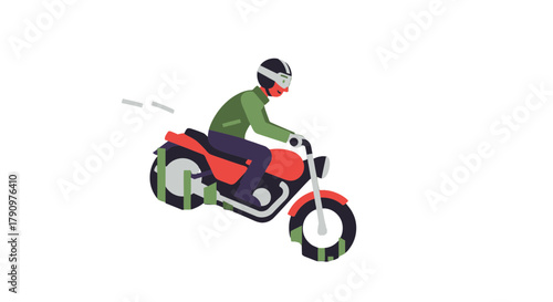 Motorcycle Rider Illustration: A Dynamic and Eye-Catching Depiction on a Black Canvas