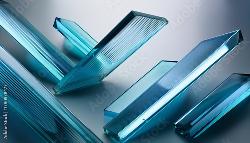 Abstract Background Design Composition With Glass Shapes 3D Render