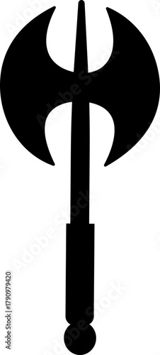 Weapon Icon Axe, Pickaxe, Halberd, Battle Axe, Spear, and War Tool Symbol Ancient and Modern Blade, Metal Armory, and Combat Equipment Vector in Black Color Flat Style
