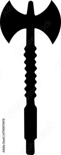 Weapon Icon Axe, Pickaxe, Halberd, Battle Axe, Spear, and War Tool Symbol Ancient and Modern Blade, Metal Armory, and Combat Equipment Vector in Black Color Flat Style