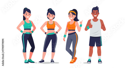 Motivated Fitness Enthusiasts Smiling And Ready To Start Workout Sessions Outdoors