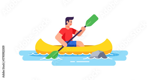 Kayak Adventure: Exploring The Water in A Vibrant Graphical Composition