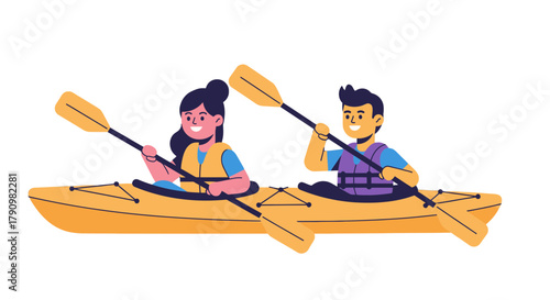 Kayak Adventure With Couple: Joyful Moments, Paddle Strokes, and Sporting Fun Under Sun