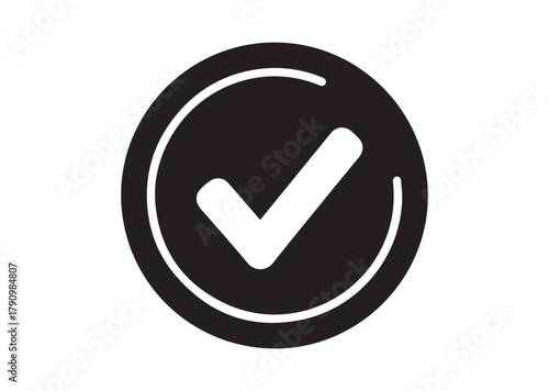 Certified glyph icon, Certified glyph silhouette vector