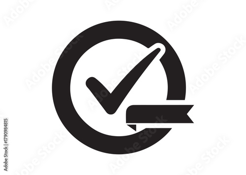 Certified glyph icon, Certified glyph silhouette vector