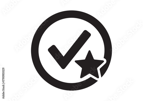 Certified glyph icon, Certified glyph silhouette vector