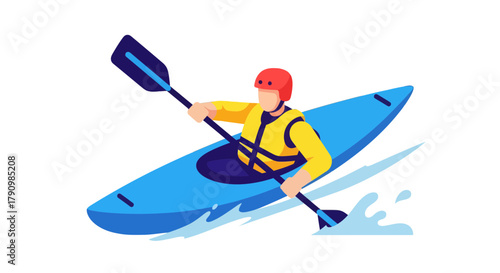 Kayak Adventure: An Illustration Of Paddling, Recreation, And Water Sports Activities