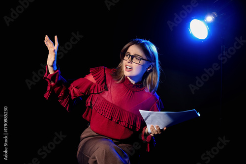 Young actress with film scr...