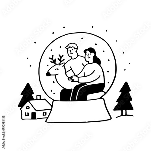 Christmas Vibe Doodle Illustration