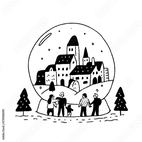 Christmas Vibe Doodle Illustration