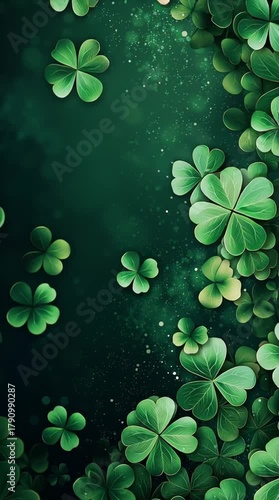 Vibrant Shamrock Clovers: A Natural Green Background for St. Patrick's Day Celebration