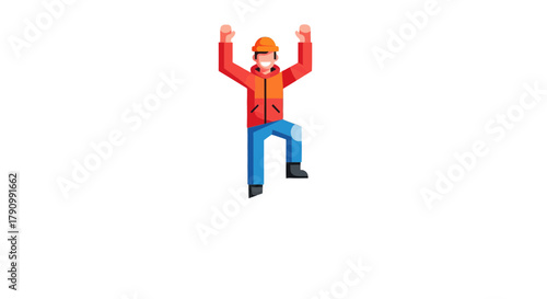 Joyful Person Celebrating Success with Raised Arms Against a Deep Black Background