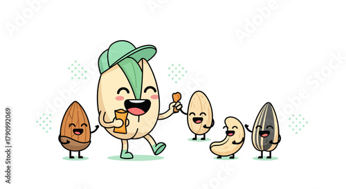 Joyful Nutty Companions Celebrating Good Times With Happy Nut Friends