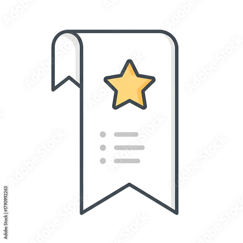 Bookmark with star symbolizing favorite or highlighted item.