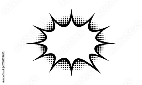 Pop art comic burst outline vector illustration, easily editable.