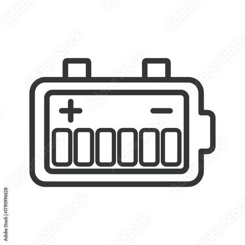 Battery icon with plus and minus symbols