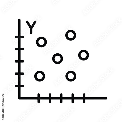 Scatter plot graph with circles on axes