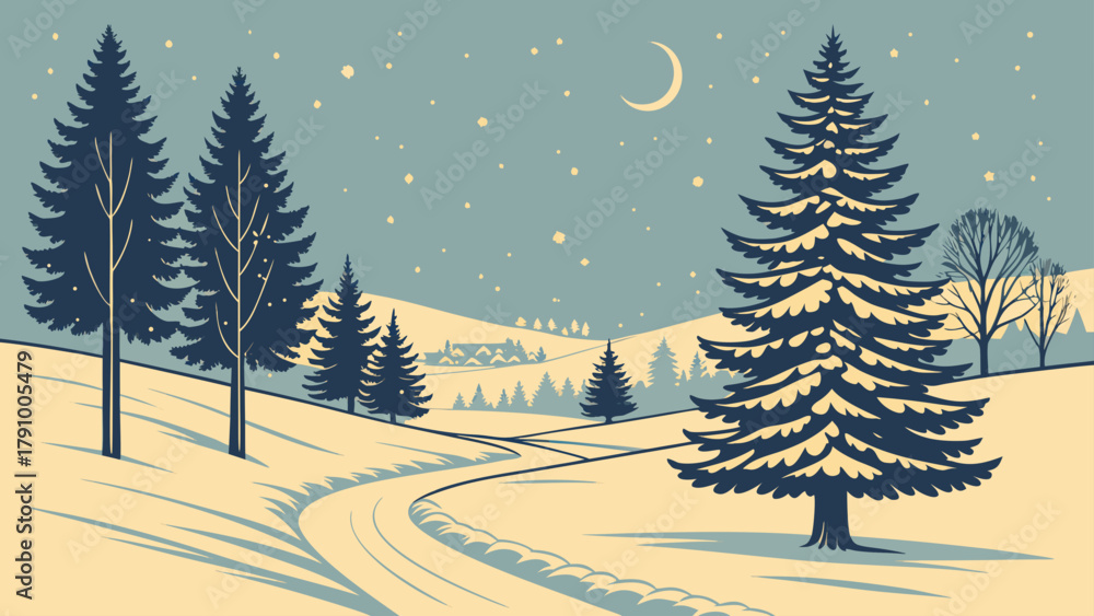Fototapeta premium winter landscape with trees