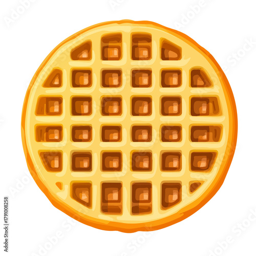 Waffle, modern 2D flat vector illustration in icon style, isolated on pure white background.