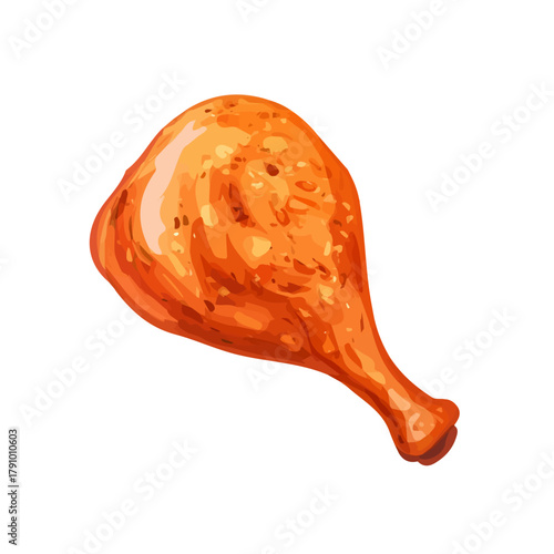 Flat 2D vector illustration of Tandoori Chicken, simple icon style on a clean white background.