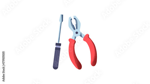 scissors on white background। scissors on white। vector। Screwdriver vector  Screw driver