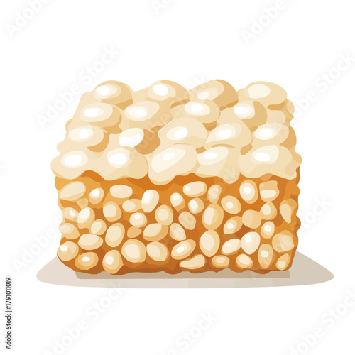 Flat 2D vector illustration of Rice Krispies, simple icon style on a clean white background.