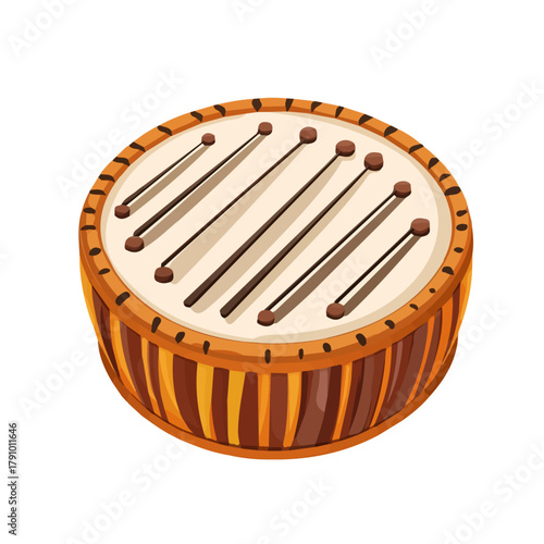 Tabla, modern 2D flat vector illustration in icon style, isolated on pure white background.