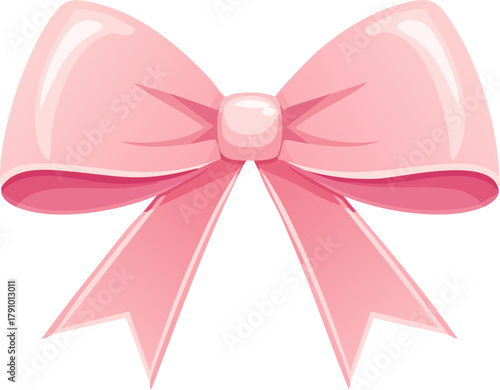 pink bow isolated on white