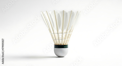 Wallpaper Mural A close up shot of a shuttlecock with feathers on a white background in a studio setting ai generated Torontodigital.ca