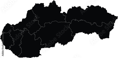 Vector Map of Slovakia with Regions