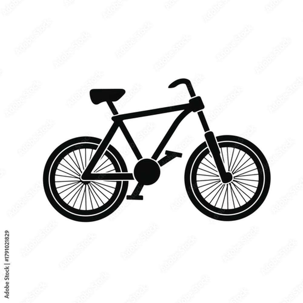 Fototapeta premium A stylized black vector of a bicycle, sleek and dynamic.