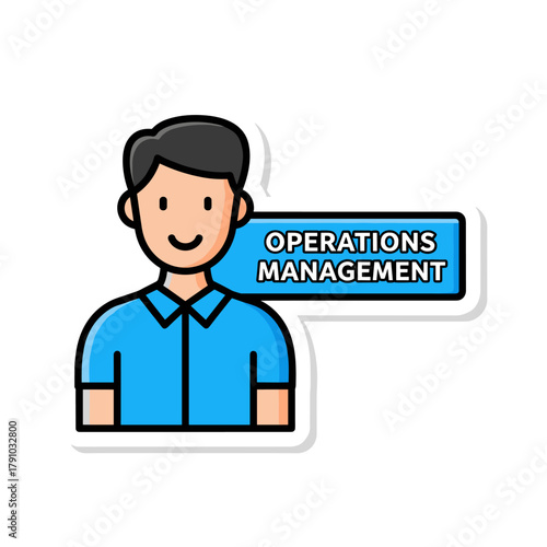 Operations manager with a nameplate, a professional in charge of overseeing and optimizing business processes for efficiency and success